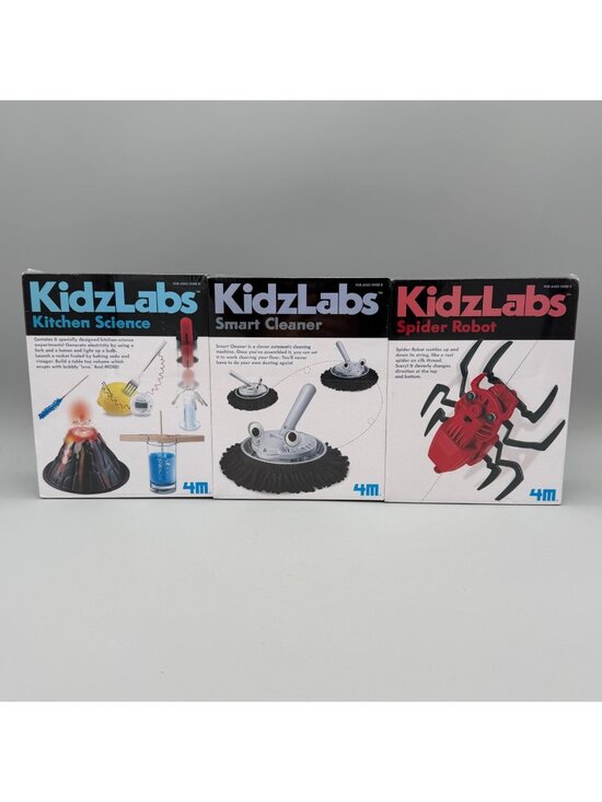 KidzLabs Other - 4M KidzLabs Set of 3 Kitchen Science, Smart Cleaner & Spider Robot Science Kits